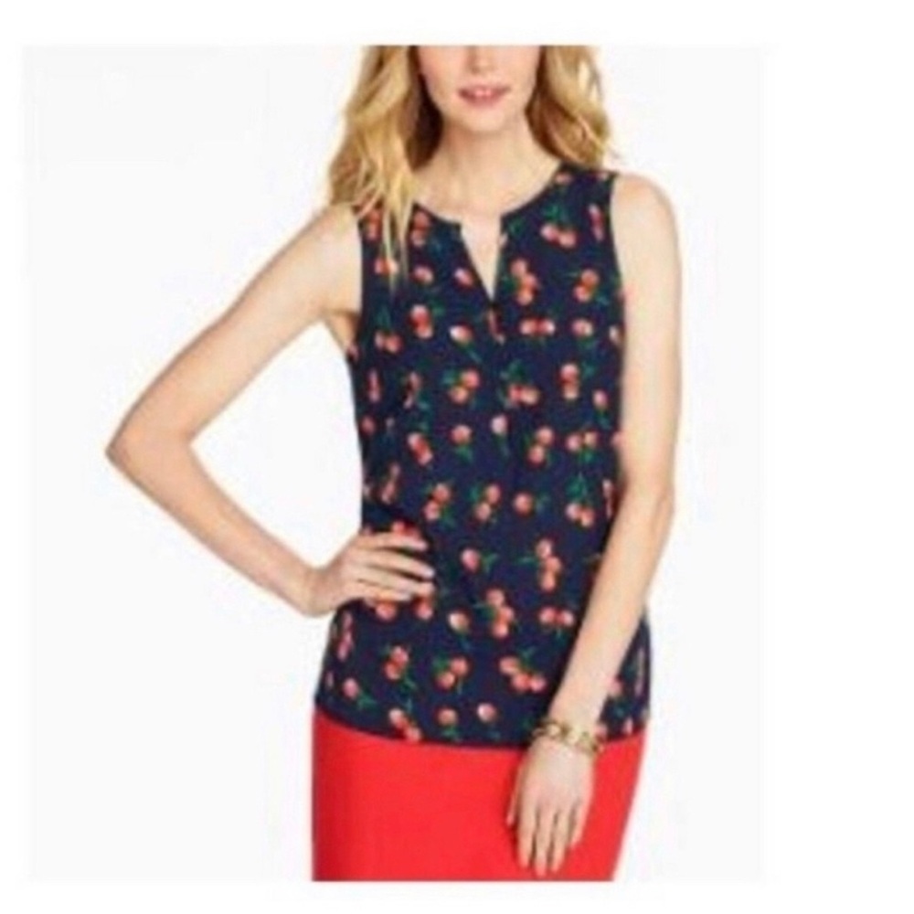 Talbots Raspberry‎ Print Sleeveless Blouse Size Small
